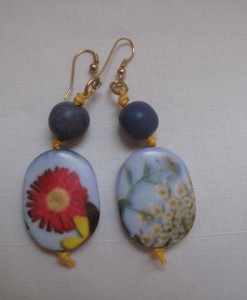 resin earrings with wildflowers